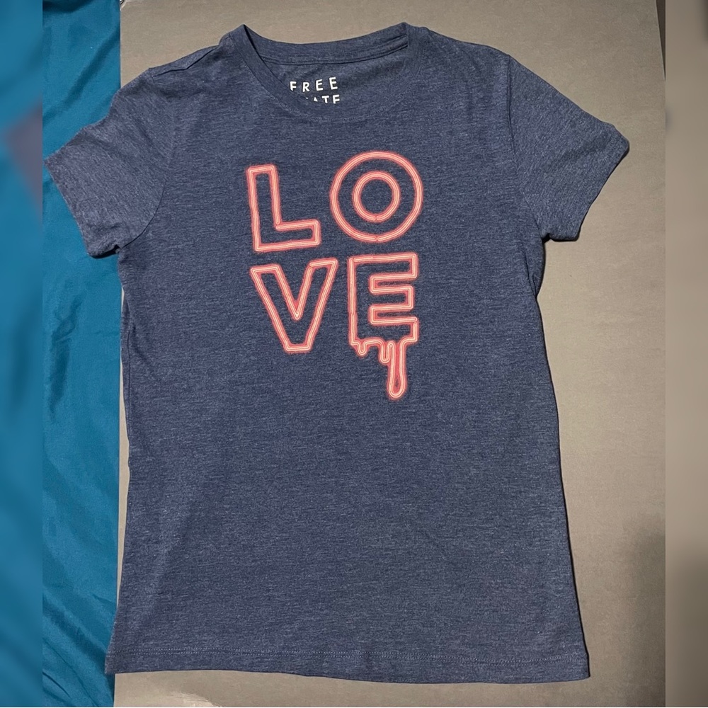 Free State Tee with Melty Neon Love Print